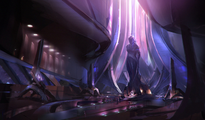 Concept artwork of Temple of Athame for Mass Effect 3 by Brian Sum