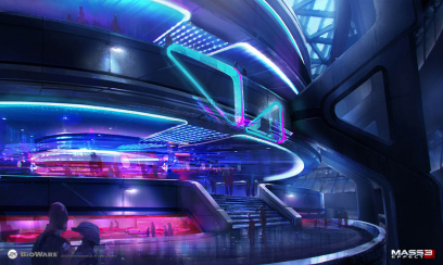 Concept artwork of The Citadel Flux Club for Mass Effect 3 by Brian Sum