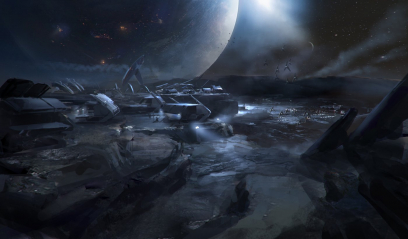 Concept artwork of Turian Base for Mass Effect 3
