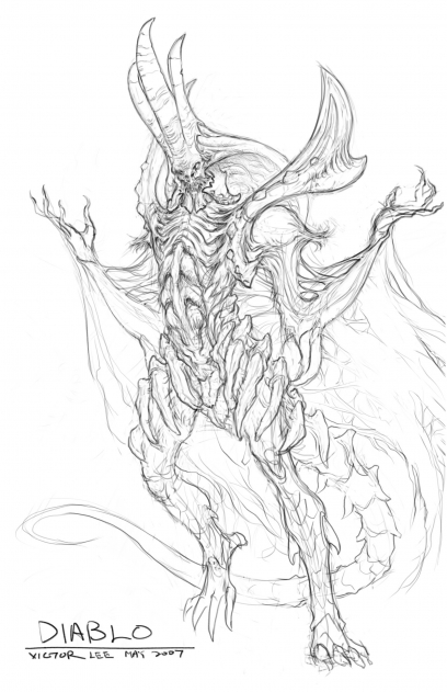 Concept art of Diablo for Diablo III by Victor Lee