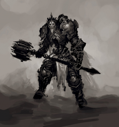 Concept art of the Skeleton King for Diablo III
