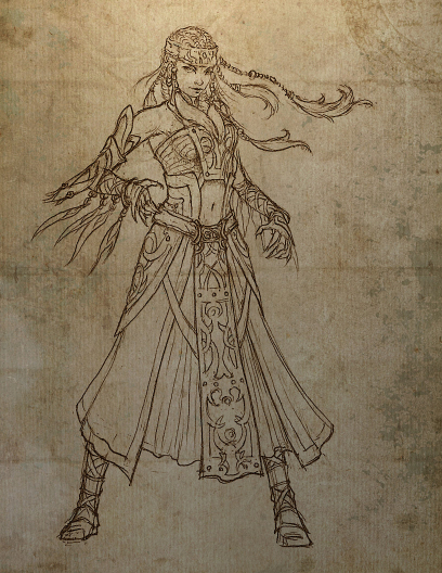 Concept art of a female wizard for Diablo III