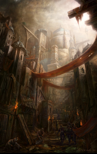Caldeum street concept art for Diablo III