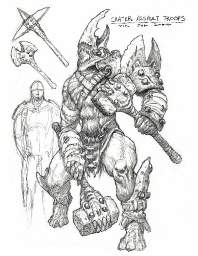 Crater assault troop concept art for Diablo III by Victor Lee