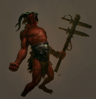 Fallen overseer concept art for Diablo III by Phroilan Gardner