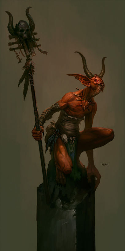 Fallen shaman concept art for Diablo III by Phroilan Gardner