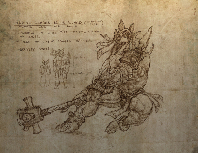 Triune leader blood guard concept art for Diablo III by Victor Lee