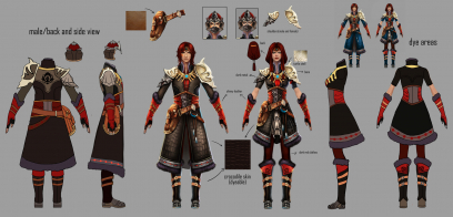 Concept art of armor concept for Guild Wars 2 by Fan Yang
