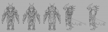 Concept art of charr armor for Guild Wars 2 by Nadine McKee