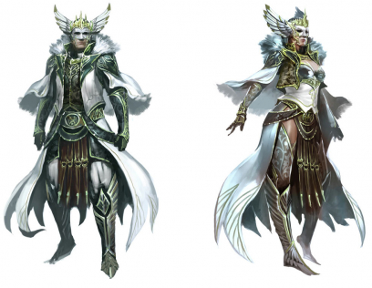 Concept art of armor concept for Guild Wars 2