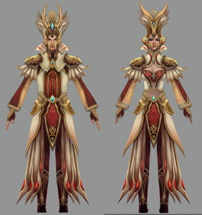 Concept art of light armor for Guild Wars 2 by Fan Yang