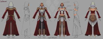 Concept art of wizard light armor for Guild Wars 2 by Hai Phan