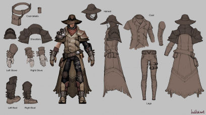 Concept art of rugged medium armor for Guild Wars 2 by Hai Phan