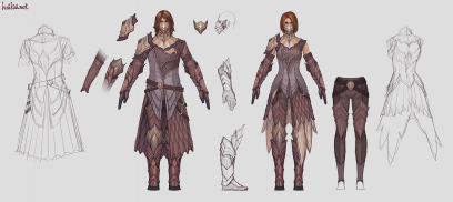 Concept art of seraph medium armor for Guild Wars 2 by Hai Phan