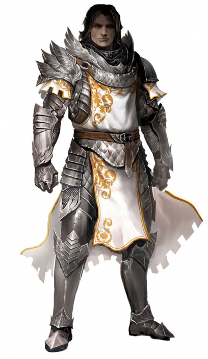 Concept art of male seraph guard armor for Guild Wars 2