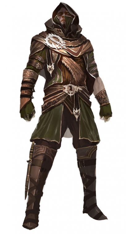 Concept art of male shining blade for Guild Wars 2