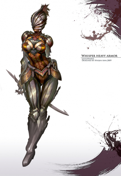 Concept art of whisper heavy armor for Guild Wars 2 by Hyojin Ahn