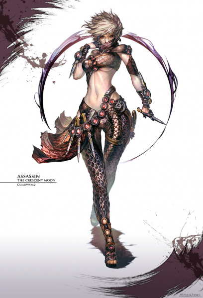Concept art of the crescent moon for Guild Wars 2 by Hyojin Ahn