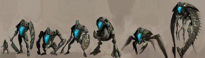 Concept art of golem for Guild Wars 2 by Doug Williams