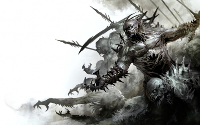 Concept art of undead army for Guild Wars 2 by Kekai Kotaki