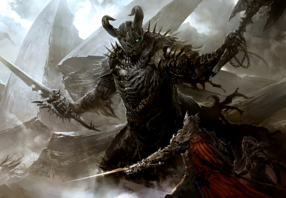 Concept art of undead guardian for Guild Wars 2 by Kekai Kotaki