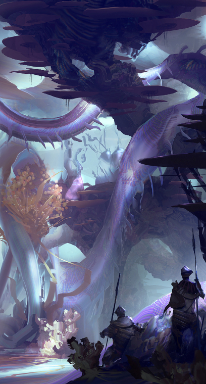 Concept art of orred tentacle for Guild Wars 2 by Levi Hopkins