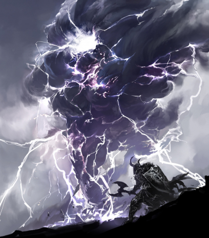 Concept art of heavy storm for Guild Wars 2 by Kekai Kotaki