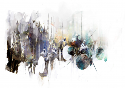 Concept art of castle knights for Guild Wars 2 by Richard Anderson