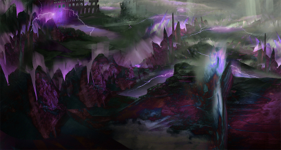 Concept art of arises aerial branded for Guild Wars 2 by Levi Hopkins
