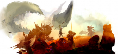 Concept art of crystal desert destiny's edge for Guild Wars 2 by Neal Hanson