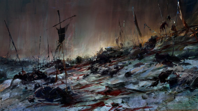Concept art of ghost battlefield for Guild Wars 2 by Richard Anderson