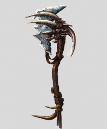 Concept art of bheudhag axe for Guild Wars 2 by Nadine McKee