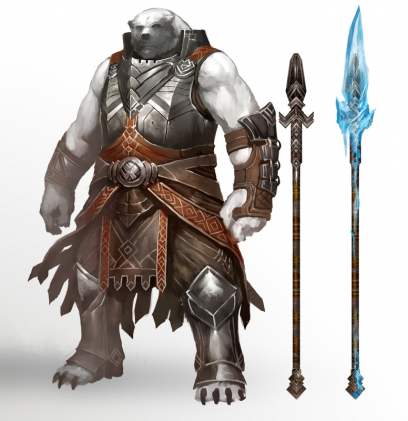 Concept art of kodan spears for Guild Wars 2 by Kekai Kotaki