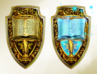 Concept art of shield for Guild Wars 2 by Kekai Kotaki