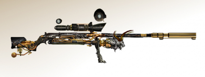 Concept art of sniper rifle for Guild Wars 2 by Kekai Kotaki