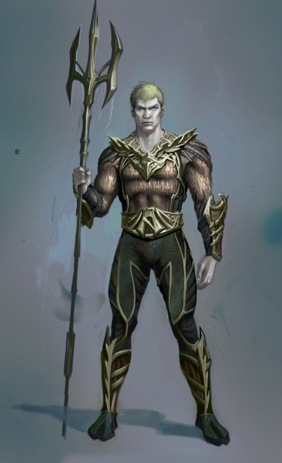 Concept art of Aquaman for Injustice Gods Among Us