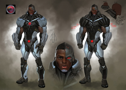 Concept art of Cyborg for Injustice Gods Among Us