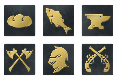 Concept art of Guild Signs from Final Fantasy XIV: A Realm Reborn