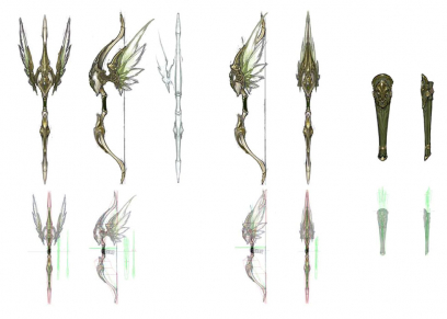 Concept art of Garuda Bow from Final Fantasy XIV: A Realm Reborn