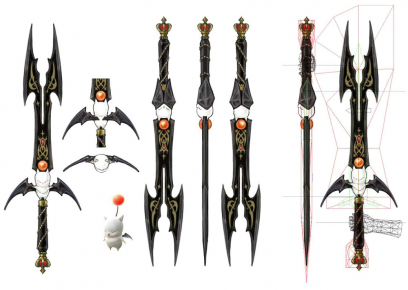 Concept art of Gladiator Moogle Sword from Final Fantasy XIV: A Realm Reborn