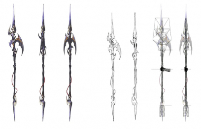 Concept art of Spear Design from Final Fantasy XIV: A Realm Reborn