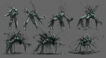 Concept art of a chryssalid transformation from XCOM: Enemy Unknown