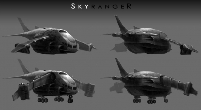 Concept art of a skyranger from XCOM: Enemy Unknown