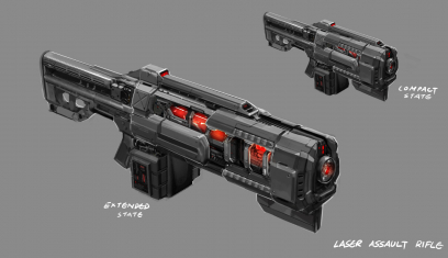 Concept art of a laser assualt rifle from XCOM: Enemy Unknown