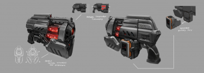 Concept art of a laser pistol from XCOM: Enemy Unknown