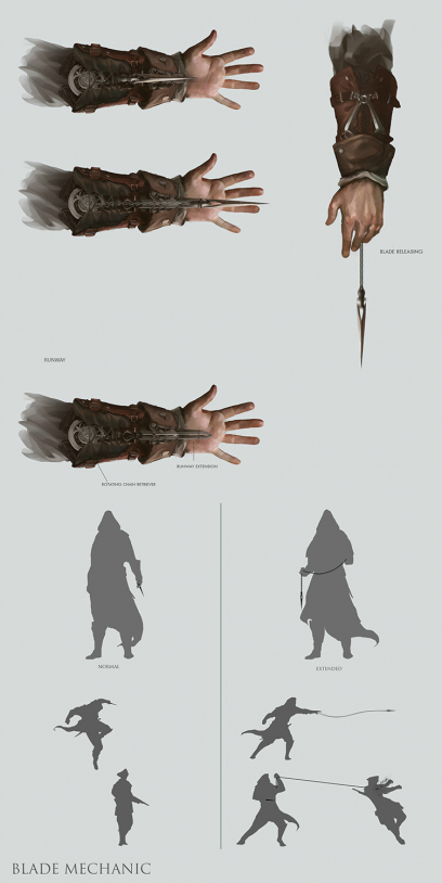Chain Blade - concept art from Assassin's Creed III by William Wu