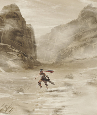 Traversing the Storm - concept art from Prince of Persia 2008