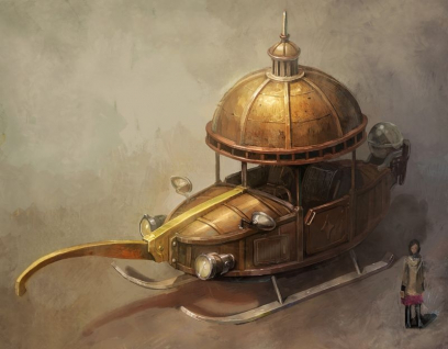 Vehicle Concept - concept art from Gravity Rush by Takeshi Oga