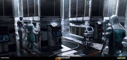 Concept art of memory servers from Remember me by Gary Jamroz