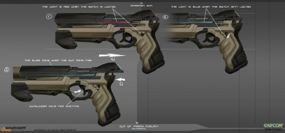 Concept art of a gun from Remember Me by Frederic Augis